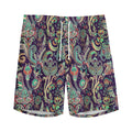Retro Indian Paisley Pattern Print Men's Athletic Shorts