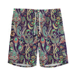 Retro Indian Paisley Pattern Print Men's Sports Shorts