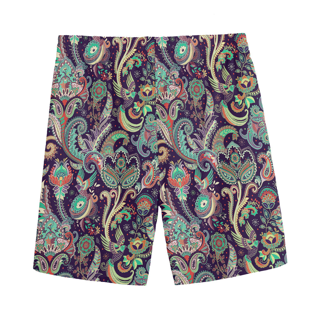 Retro Indian Paisley Pattern Print Men's Sports Shorts