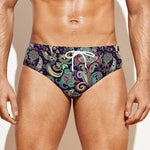 Retro Indian Paisley Pattern Print Men's Swim Briefs