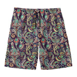 Retro Indian Paisley Pattern Print Men's Swim Trunks