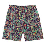 Retro Indian Paisley Pattern Print Men's Swim Trunks