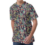 Retro Indian Paisley Pattern Print Men's Velvet T-Shirt