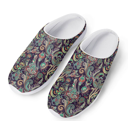 Retro Indian Paisley Pattern Print Mesh Casual Shoes