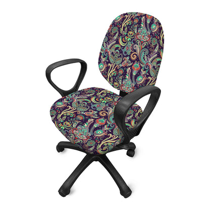 Retro Indian Paisley Pattern Print Office Chair Cover