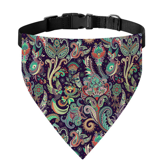 Retro Indian Paisley Pattern Print Over The Collar Dog Bandana