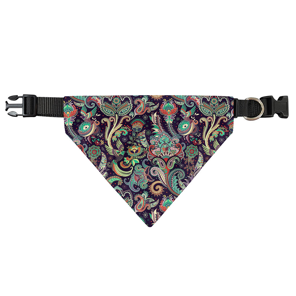 Retro Indian Paisley Pattern Print Over The Collar Dog Bandana