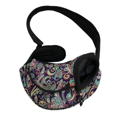 Retro Indian Paisley Pattern Print Pet Sling Carrier