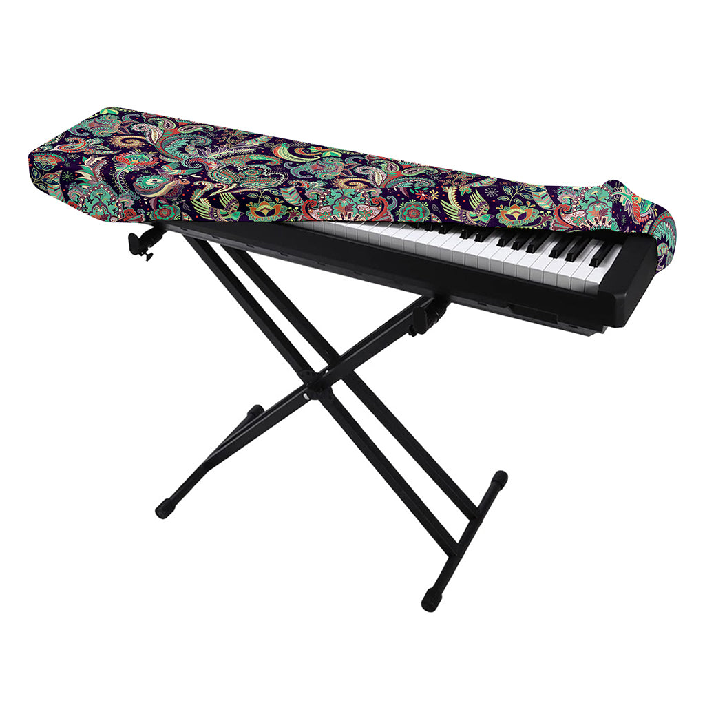 Retro Indian Paisley Pattern Print Piano Keyboard Cover