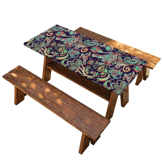 Retro Indian Paisley Pattern Print Picnic Table Cover