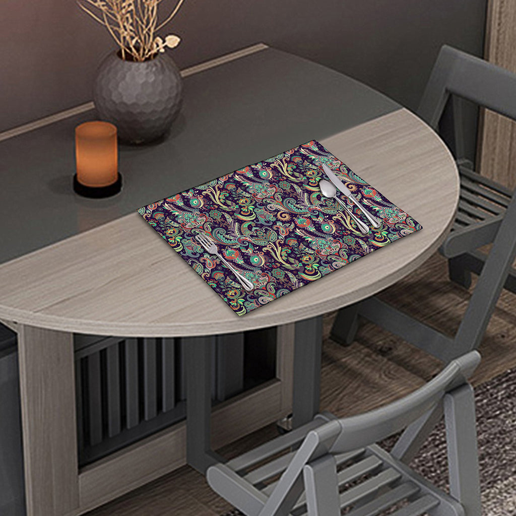 Retro Indian Paisley Pattern Print Placemat