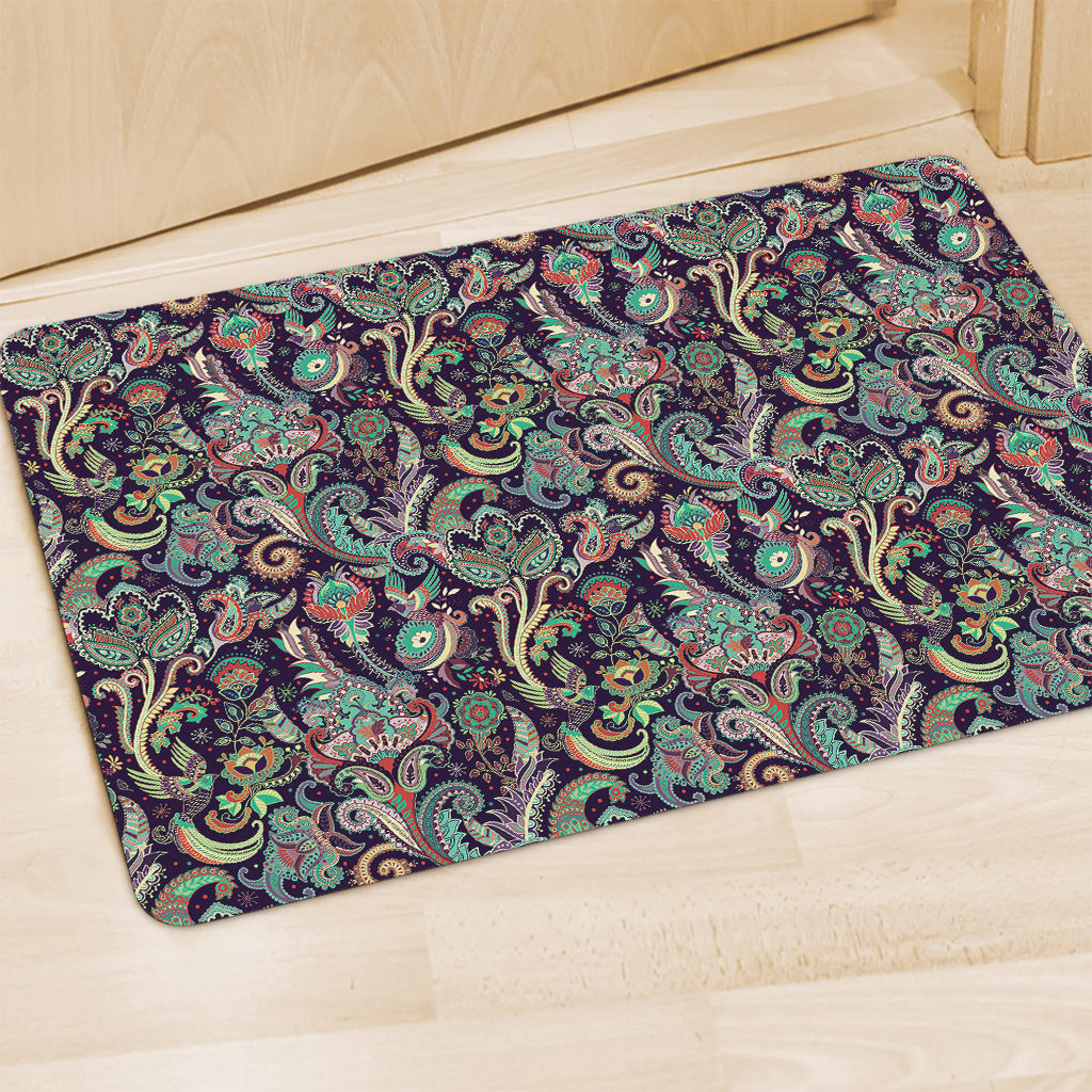 Retro Indian Paisley Pattern Print Polyester Doormat