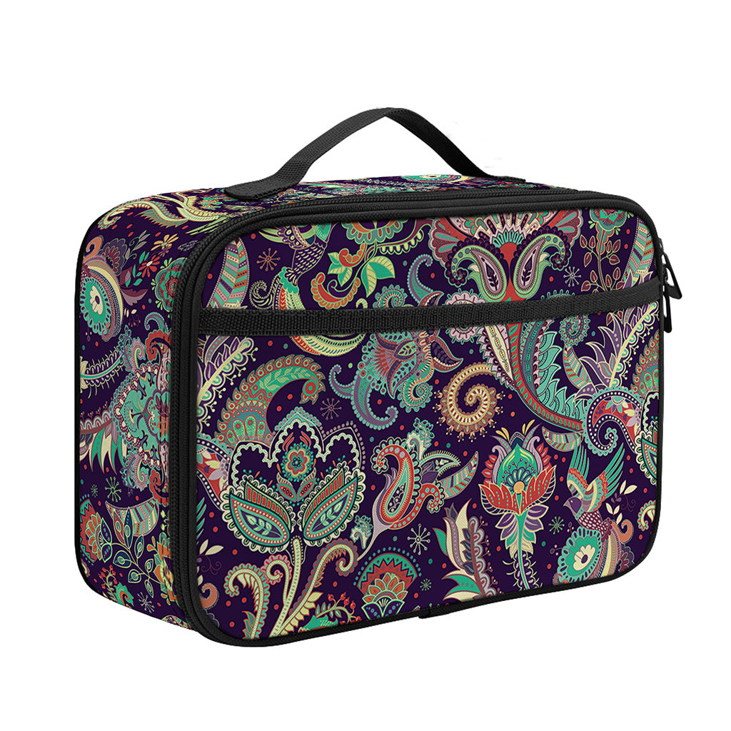 Retro Indian Paisley Pattern Print Portable Lunch Bag