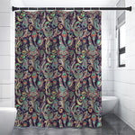 Retro Indian Paisley Pattern Print Premium Shower Curtain