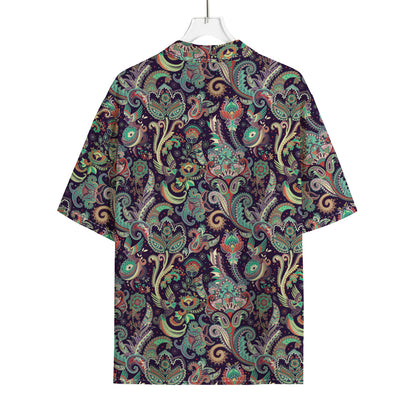 Retro Indian Paisley Pattern Print Rayon Hawaiian Shirt