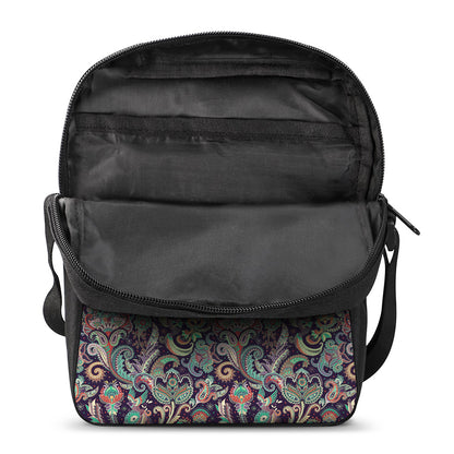 Retro Indian Paisley Pattern Print Rectangular Crossbody Bag