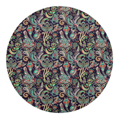 Retro Indian Paisley Pattern Print Round Blanket