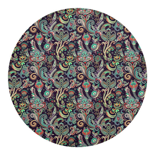 Retro Indian Paisley Pattern Print Round Blanket