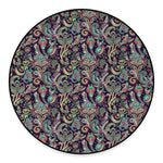 Retro Indian Paisley Pattern Print Round Floor Mat