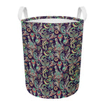 Retro Indian Paisley Pattern Print Round Laundry Basket