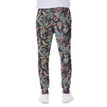 Retro Indian Paisley Pattern Print Scuba Joggers