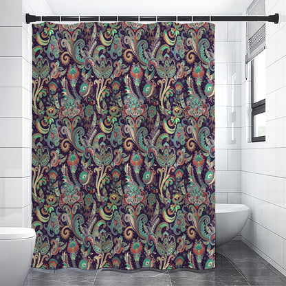 Retro Indian Paisley Pattern Print Shower Curtain