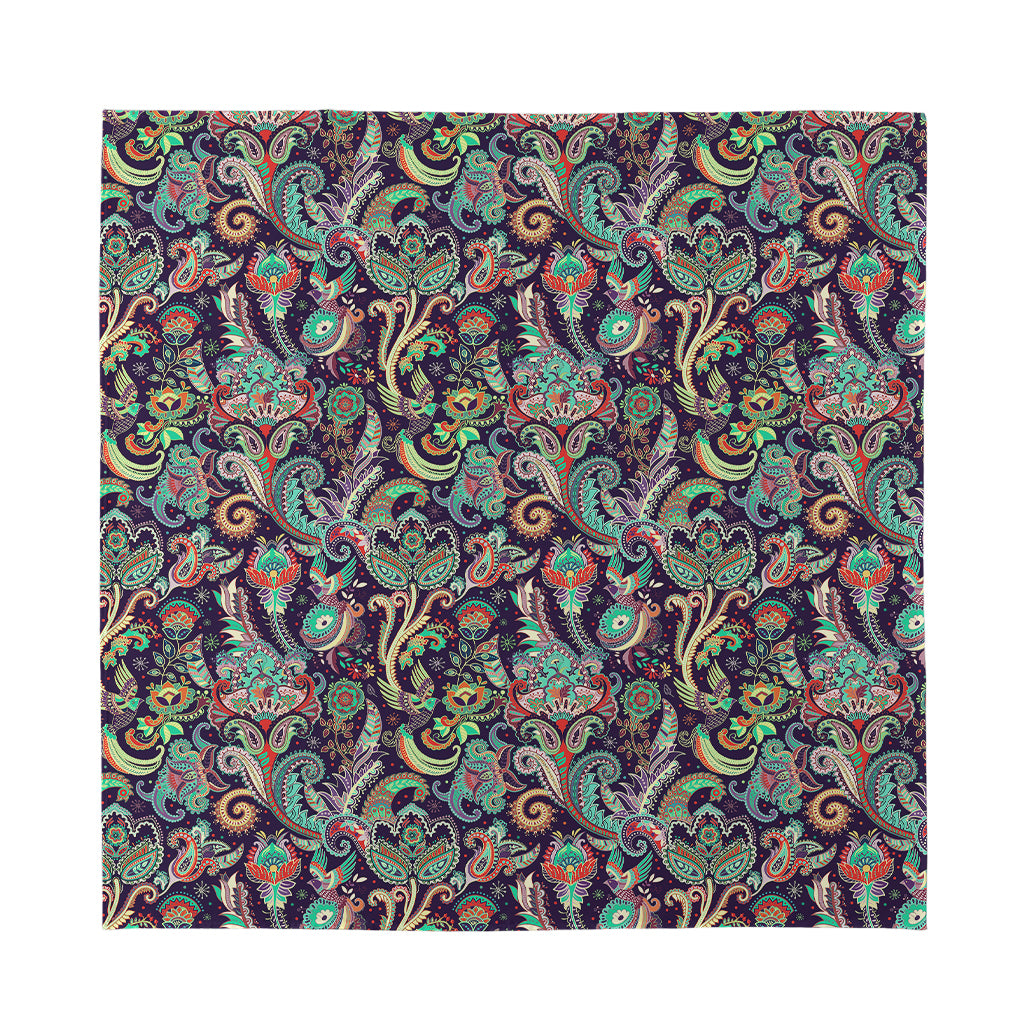 Retro Indian Paisley Pattern Print Silk Bandana