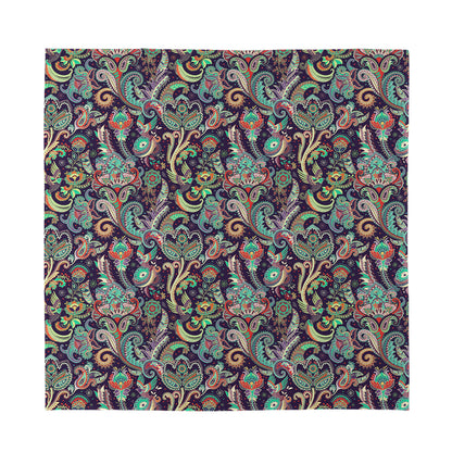 Retro Indian Paisley Pattern Print Silk Bandana