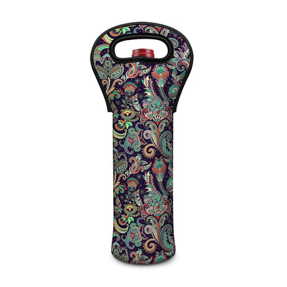 Retro Indian Paisley Pattern Print Single Neoprene Wine Tote
