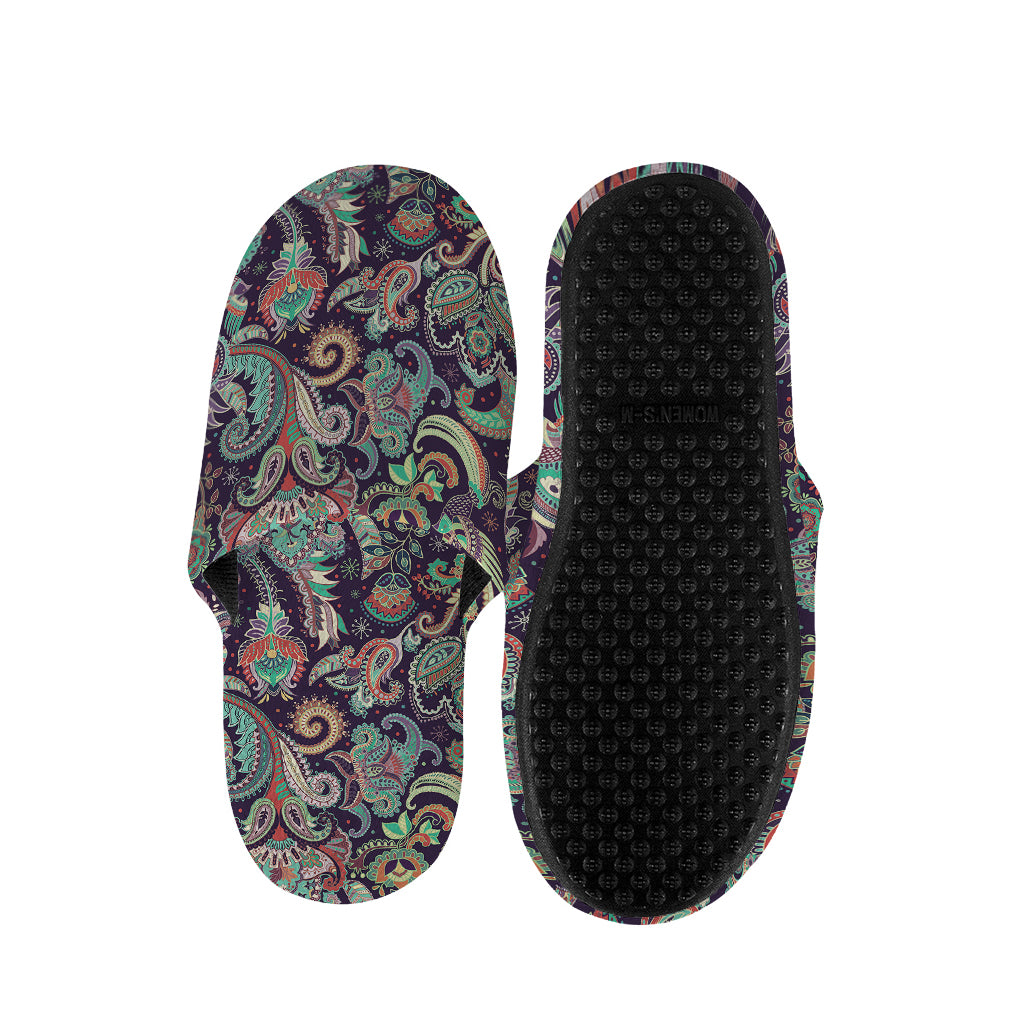Retro Indian Paisley Pattern Print Slippers