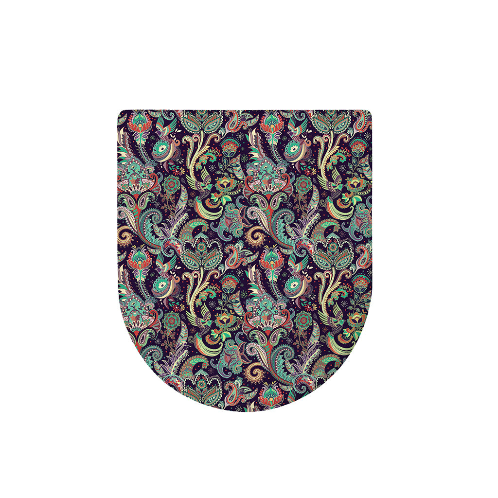 Retro Indian Paisley Pattern Print Toilet Lid Cover