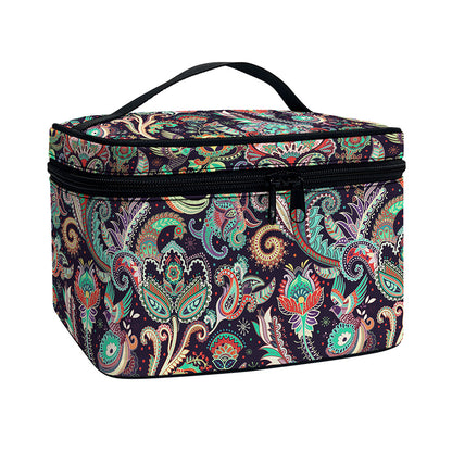 Retro Indian Paisley Pattern Print Travel Makeup Bag