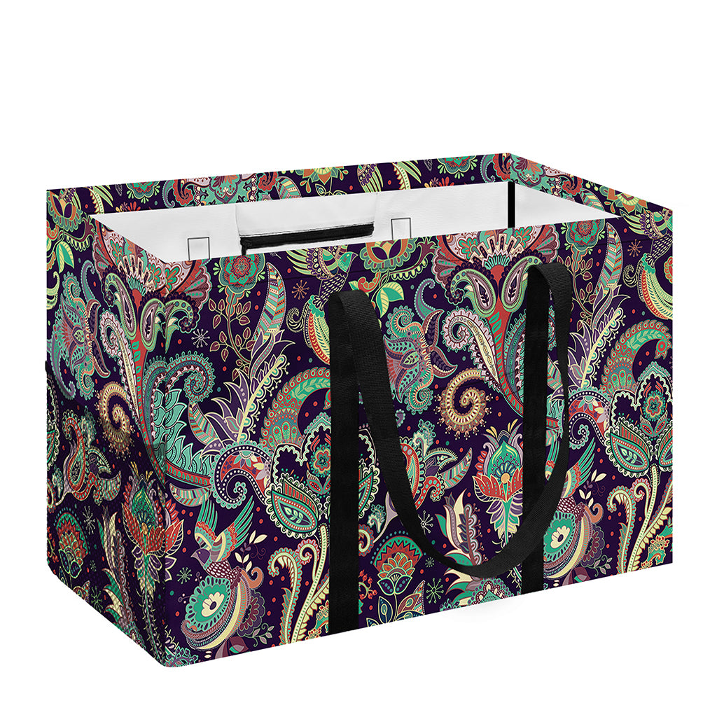 Retro Indian Paisley Pattern Print Utility Tote Bag