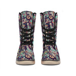 Retro Indian Paisley Pattern Print Winter Boots