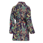 Retro Indian Paisley Pattern Print Women's Bathrobe