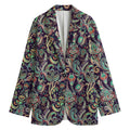 Retro Indian Paisley Pattern Print Women's Cotton Blazer