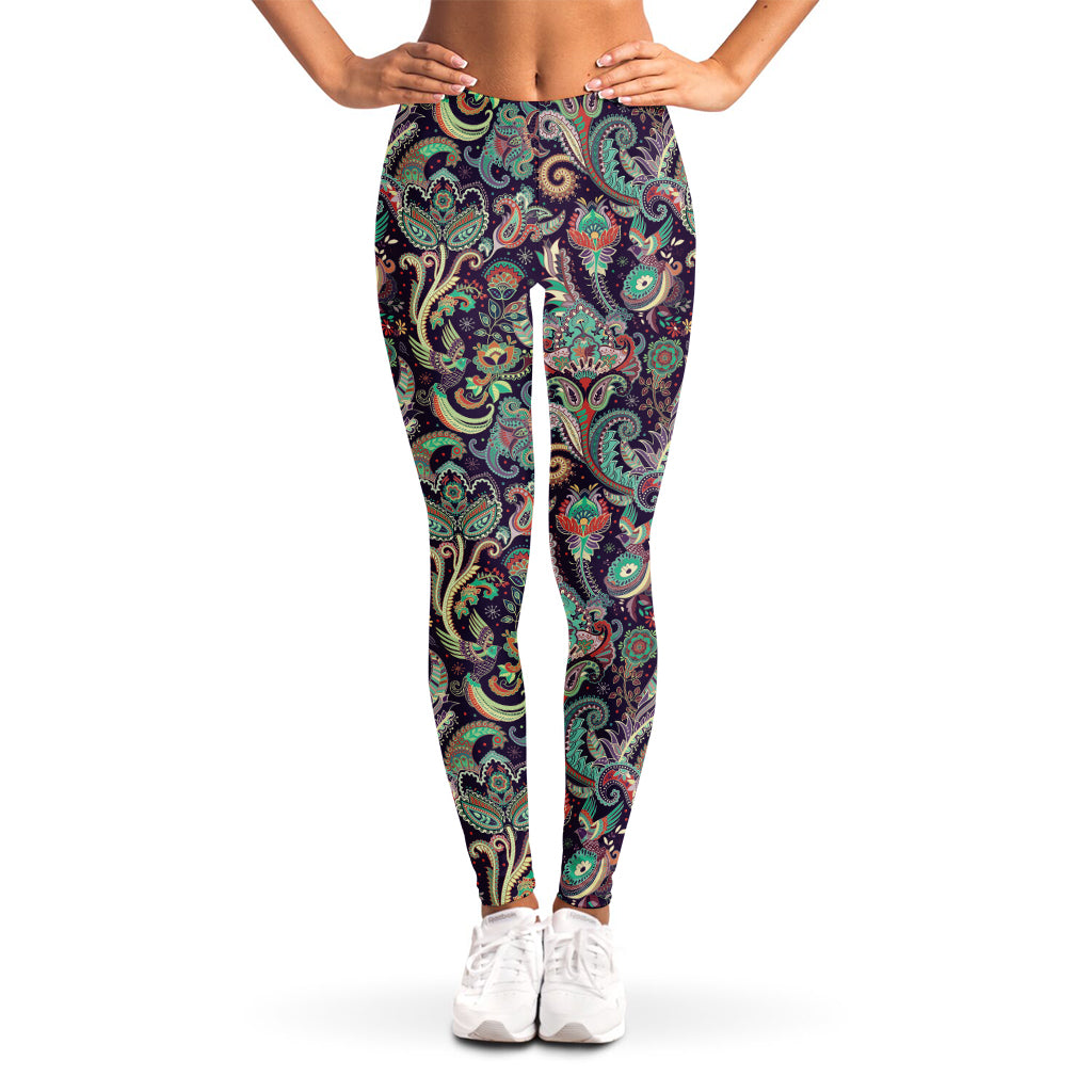Retro Indian Paisley Pattern Print Women's Leggings