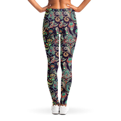 Retro Indian Paisley Pattern Print Women's Leggings