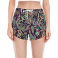 Retro Indian Paisley Pattern Print Women's Split Running Shorts