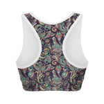 Retro Indian Paisley Pattern Print Women's Sports Bra