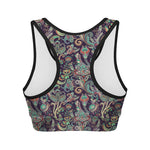 Retro Indian Paisley Pattern Print Women's Sports Bra