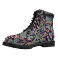 Retro Indian Paisley Pattern Print Padded Collar Lace Up Boots