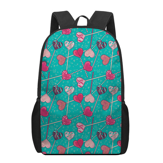 Retro Lollipop Pattern Print 17 Inch Backpack