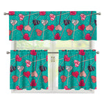 Retro Lollipop Pattern Print 3 Piece Kitchen Curtains