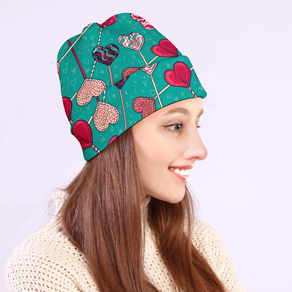 Retro Lollipop Pattern Print Beanie