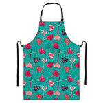 Retro Lollipop Pattern Print Bib Apron With Pocket