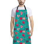 Retro Lollipop Pattern Print Bib Apron With Pocket
