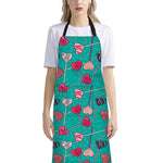 Retro Lollipop Pattern Print Bib Apron With Pocket