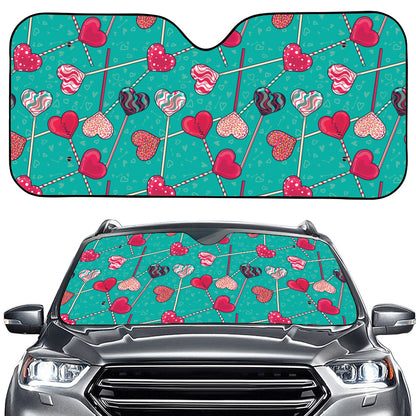 Retro Lollipop Pattern Print Car Windshield Sun Shade