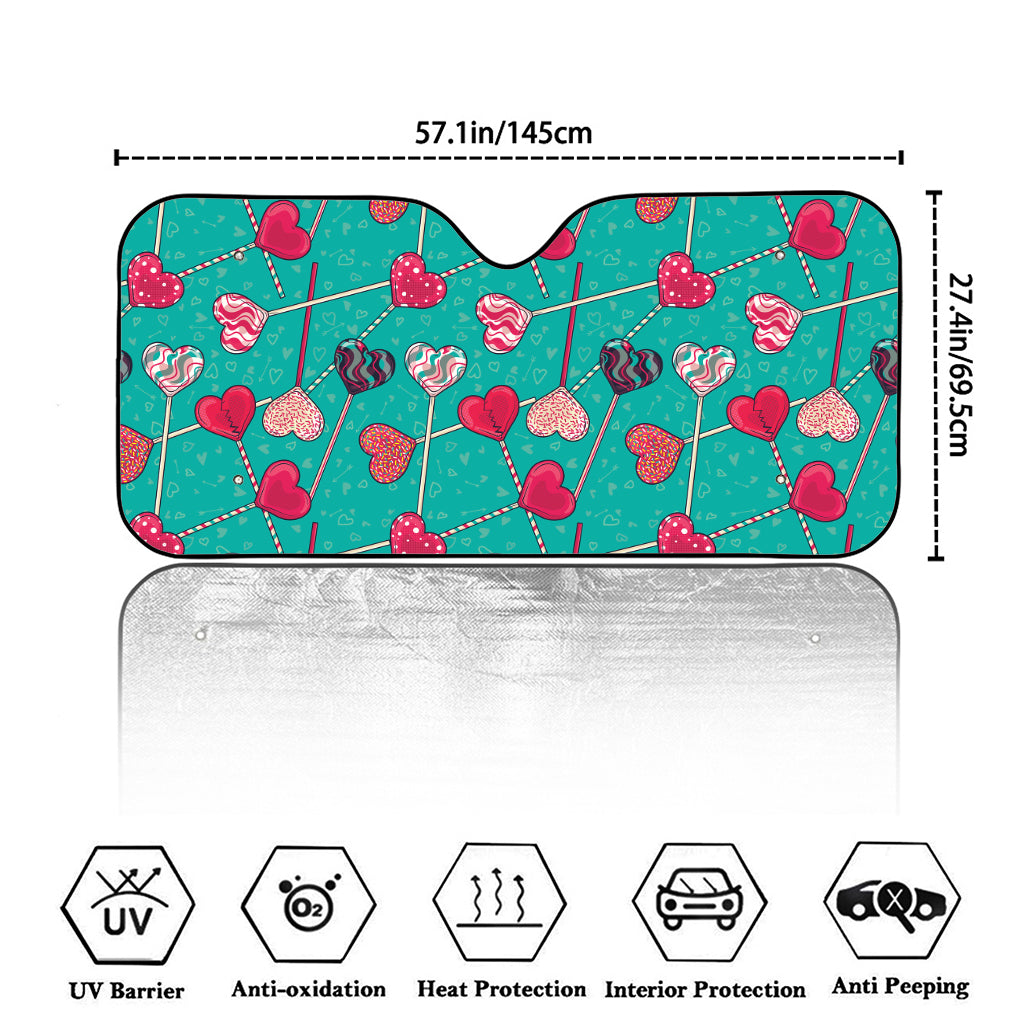 Retro Lollipop Pattern Print Car Windshield Sun Shade